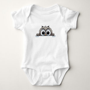 Owl Peeking Niedlich Adorable Funny Animal Cartoon Baby Strampler