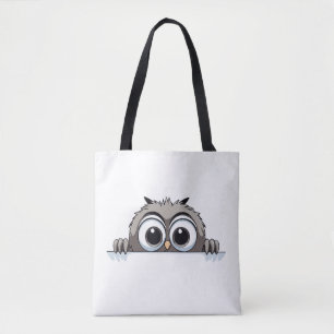 Owl Peeking Niedlich Adorable Funny Animal Cartoon Tasche