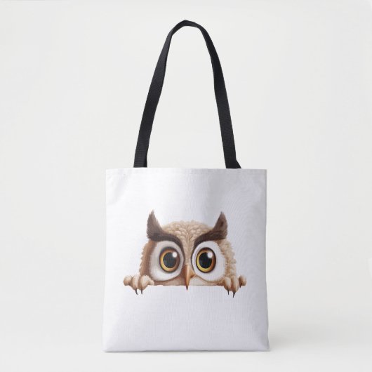 Owl Peeking Niedlich Adorable Funny Animal Cartoon Tasche (Vorderseite)