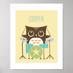 Owl Personalisiert Kinderzimmer Poster drucken