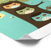 Owl Personalisiert Kinderzimmer Poster drucken (Ecke)