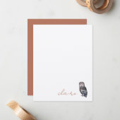 Owl Personalisierte Note Card Mitteilungskarte (Vorderseite/Rückseite Beispiel)