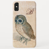 OWL, PIink, Sepia Monogramm Case-Mate iPhone Hülle (Rückseite)