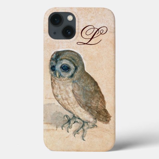OWL, PIink, Sepia Monogramm Case-Mate iPhone Hülle (Rückseite)