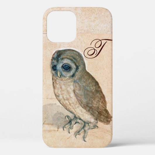OWL, PIink, Sepia Monogramm Case-Mate iPhone Hülle (Rückseite)