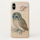 OWL, PIink, Sepia Monogramm Case-Mate iPhone Hülle (Rückseite)
