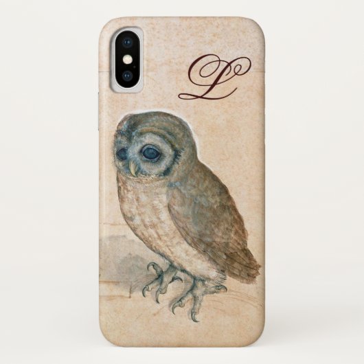 OWL, PIink, Sepia Monogramm Case-Mate iPhone Hülle (Rückseite)