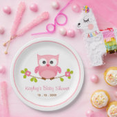 Owl Pink (Girl) Babydusche Teller (Party)