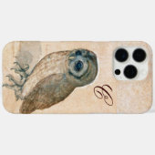 OWL , Pink, Sepia Monogramm Case-Mate iPhone Hülle (Rückseite (Horizontal))