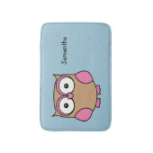 Owl Pink und Tan Personalisiert Badematte (Vorderseite Vertikal)