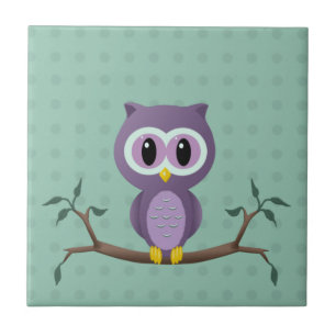 Owl Polka Dot Tile Fliese