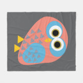 Owl Pop Art Fleecedecke (Vorderseite (Horizontal))