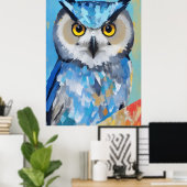 Owl Portrait Gemälde Poster (Heimbüro)