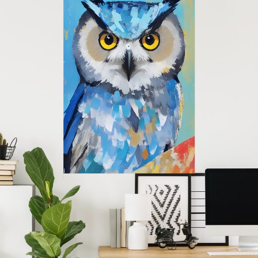 Owl Portrait Gemälde Poster (Heimbüro)