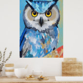 Owl Portrait Gemälde Poster (Küche)