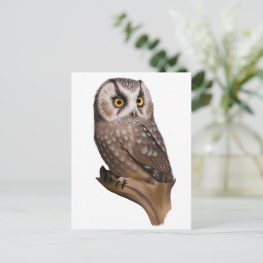 Owl Portrait Postkarten (Stehend Vorderseite)