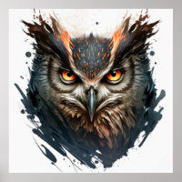 Owl Portrait Tiermalerei Natur im Freien Kunst, Di