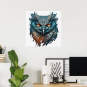 Owl Portrait Tiermalerei Natur im Freien Kunst, Di Poster (Heimbüro)