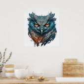 Owl Portrait Tiermalerei Natur im Freien Kunst, Di Poster (Küche)