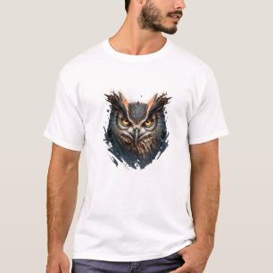 Owl Portrait Tiermalerei Natur im Freien Kunst, Di T-Shirt