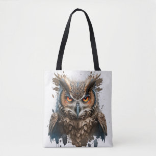 Owl Portrait Tiermalerei Natur im Freien Kunst, Di Tasche