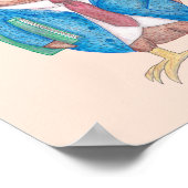 Owl Poster Funny Owl mit Book Animal Wall Dekorati (Ecke)