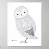 Owl Poster Snow Owl Illustration Owl Kinderzimmer  (Vorne)