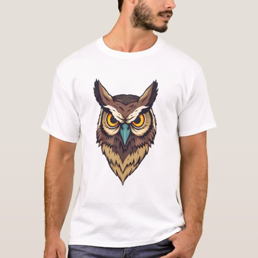 Owl Print Design T-Shirt (Vorderseite)