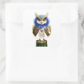 Owl-Protokoll Quadratischer Aufkleber (Tasche)