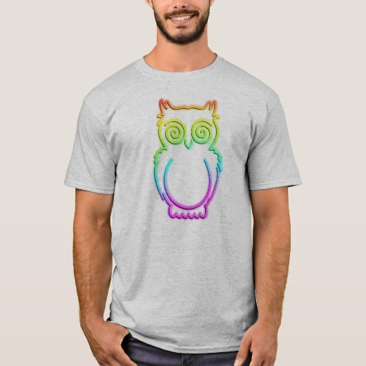 Owl Psychedelic Neon Light Tshirt (Vorderseite)