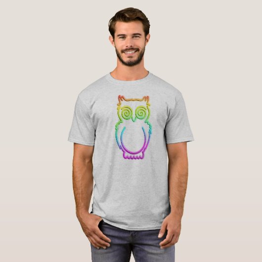 Owl Psychedelic Neon Light Tshirt (Vorne ganz)