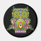 Owl Psychedelic Popart Magnet (Vorne)
