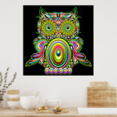 Owl Psychedelic Popart Poster (Küche)