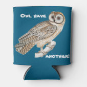 Owl Puff Niedlich Dose Cooler in Blau Dosenkühler (Vorderseite)