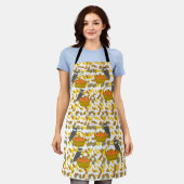 Owl & Pumpkin Harvest" Apron Wird Allover Print Schürze (Getragen)