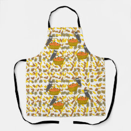 Owl & Pumpkin Harvest" Apron Wird Allover Print Schürze