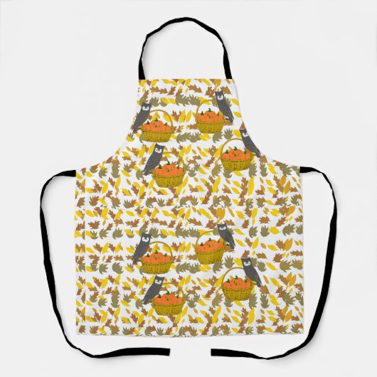 Owl & Pumpkin Harvest" Apron Wird Allover Print Schürze (Vorderseite)