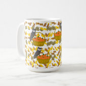 Owl & Pumpkin Harvest" Coffee Mug Kaffeetasse (Vorderseite Links)
