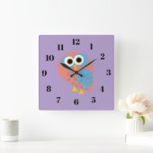 Owl, purple quadratische wanduhr (Zuhause)