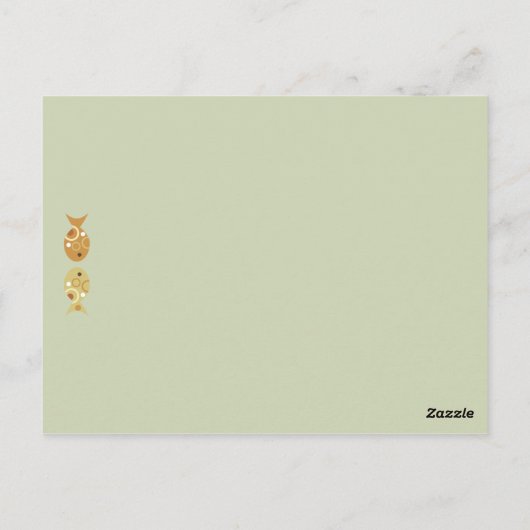 Owl & Pussycat Storybook Wedding (blau und braun) Postkarte (Rückseite)