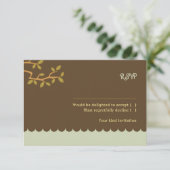 Owl & Pussycat Storybook Wedding (blau und braun) RSVP Karte (Stehend Vorderseite)