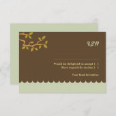 Owl & Pussycat Storybook Wedding (blau und braun) RSVP Karte (Vorne/Hinten)