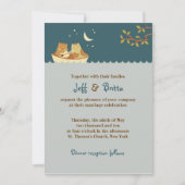 Owl & Pussycat Storybook Wedding (Sea Blue) Einladung (Vorderseite)