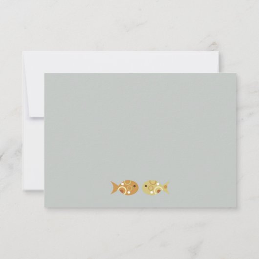 Owl & Pussycat Storybook Wedding (Sea Blue) UAWG RSVP Karte (Rückseite)