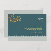 Owl & Pussycat Storybook Wedding (Sea Blue) UAWG RSVP Karte (Vorne/Hinten)