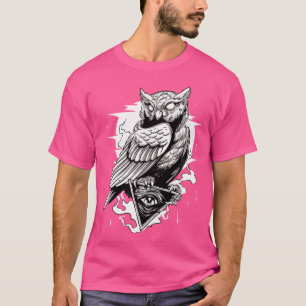 Owl Pyramid Secret Illuminati Owl Verschwörung Shi T-Shirt
