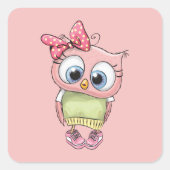Owl Quadratischer Aufkleber (Vorderseite)