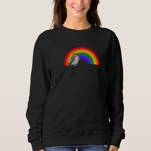 Owl Rainbow Bird Bird Birdwatcher Animal Biologist Sweatshirt (Vorderseite)