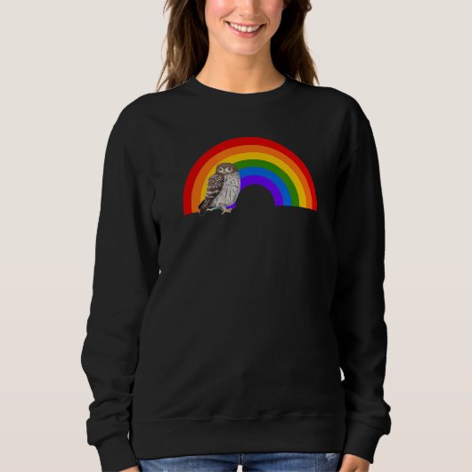 Owl Rainbow Bird Birdwatcher Tierbiologe Sweatshirt (Vorderseite)