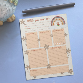 Owl Rainbow Substitution Report Notepad Notizblock